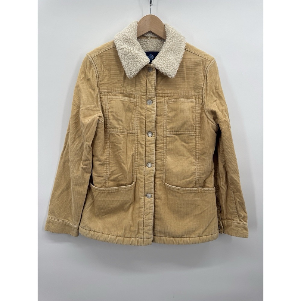 VTG 90s Y2K Medium Tan Corduroy Sherpa Collar Trucker Jacket Western Country